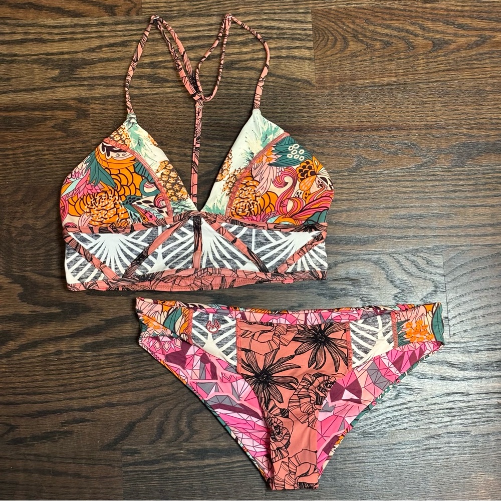 Maaji Mixed Print Strappy Triangle Bikini S